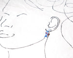 Load image into Gallery viewer, Mediterranean Coastal Fish Dangle Earrings – Blue and Red
