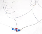 Load image into Gallery viewer, Mediterranean Coastal Sardine Fish Pendant Necklace - Blue White, and Red
