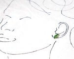 Load image into Gallery viewer, Handmade Green Pea Pod Stud Earrings
