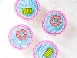 Load image into Gallery viewer, Pink Retro 3D Pool Summer Statement Stud Earrings
