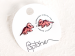 Load image into Gallery viewer, Pink Triceratops Dinosaur Stud Earrings
