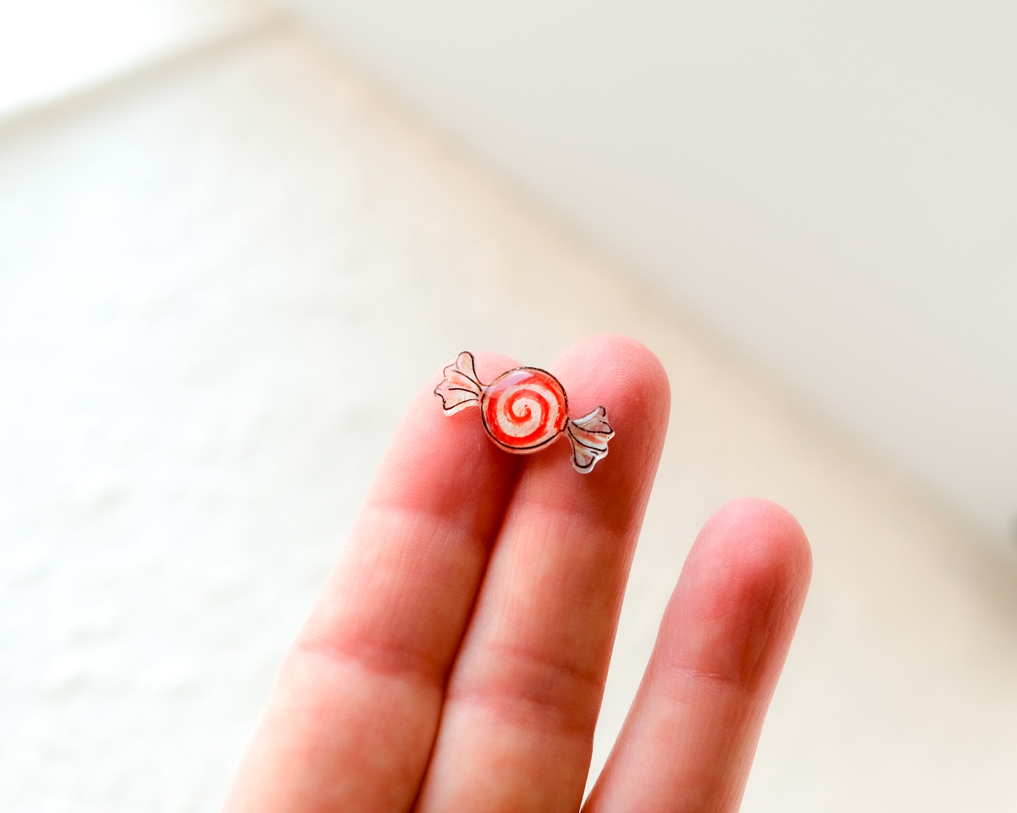 Handmade Mismatched Christmas Candy Stud Earrings – Peppermint & Striped Retro Holiday Jewelry