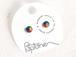 Load image into Gallery viewer, Rainbow Color Wheel Stud Earrings
