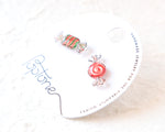 Load image into Gallery viewer, Handmade Mismatched Christmas Candy Stud Earrings – Peppermint &amp; Striped Retro Holiday Jewelry
