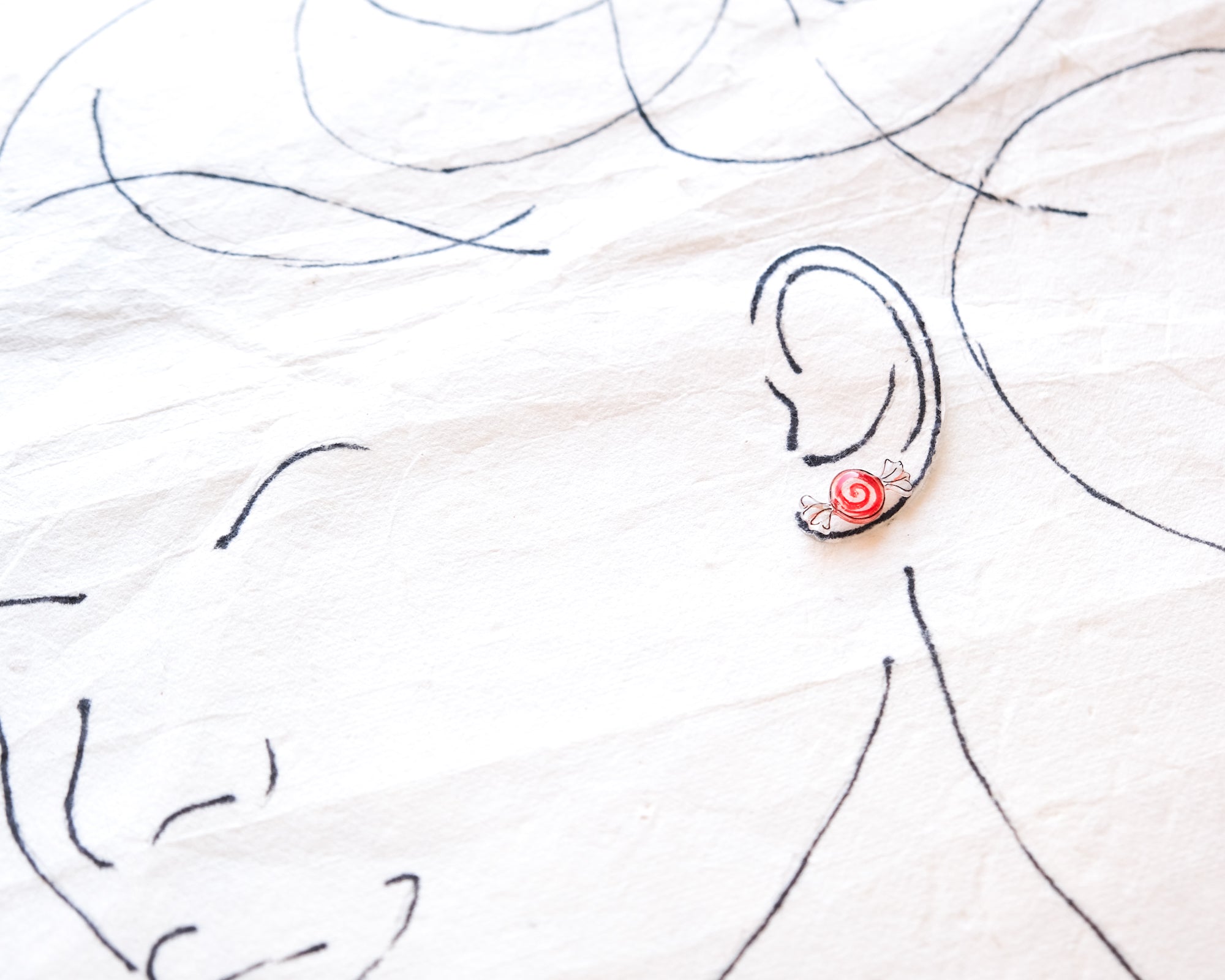 Handmade Mismatched Christmas Candy Stud Earrings – Peppermint & Striped Retro Holiday Jewelry