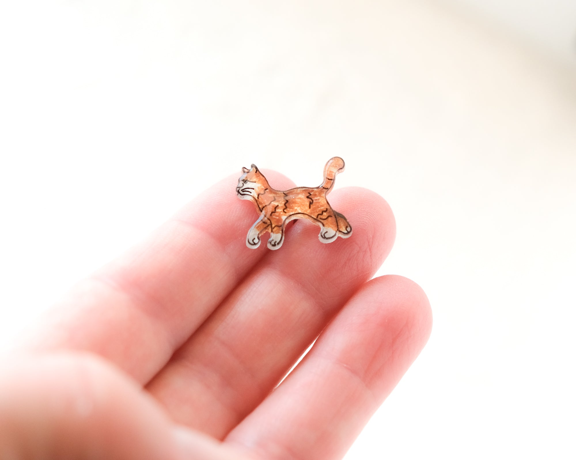 Mismatched Cats Stud Earrings – Orange & Calico Kitty Cat Lover Gift,