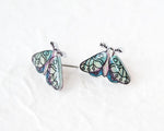 Load image into Gallery viewer, A pair of earrings in the shape of colorful butterflies, with intricate designs and patterns.
