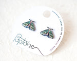 Load image into Gallery viewer, a pair of earrings with a butterfly design, placed on a white background.
