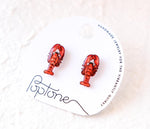 Load image into Gallery viewer, Red Lobster Stud Earrings – Summer Nautical Ocean Fisherman Core Coastal Seafood Gift
