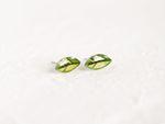 Load image into Gallery viewer, Mini Green Leaves | tiny minimalist leaf stud earrings
