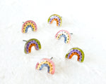 Load image into Gallery viewer, Small Handmade Pastel Rainbow Arch Stud Earrings

