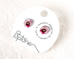 Load image into Gallery viewer, Pink Pansy Cottagecore Stud Earrings
