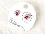 Load image into Gallery viewer, Pink Pansy Cottagecore Stud Earrings
