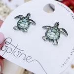Load and play video in Gallery viewer, Sea Turtle Earrings | baby sea turtle studs | beach ocean life earrings
