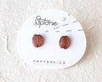 Load image into Gallery viewer, Coffee Bean Stud Earrings
