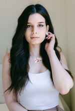 Load image into Gallery viewer, Elizabeth : Vintage-Inspired contemporary resin statement necklace

