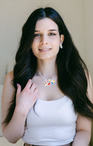 Elizabeth : Vintage-Inspired contemporary resin statement necklace