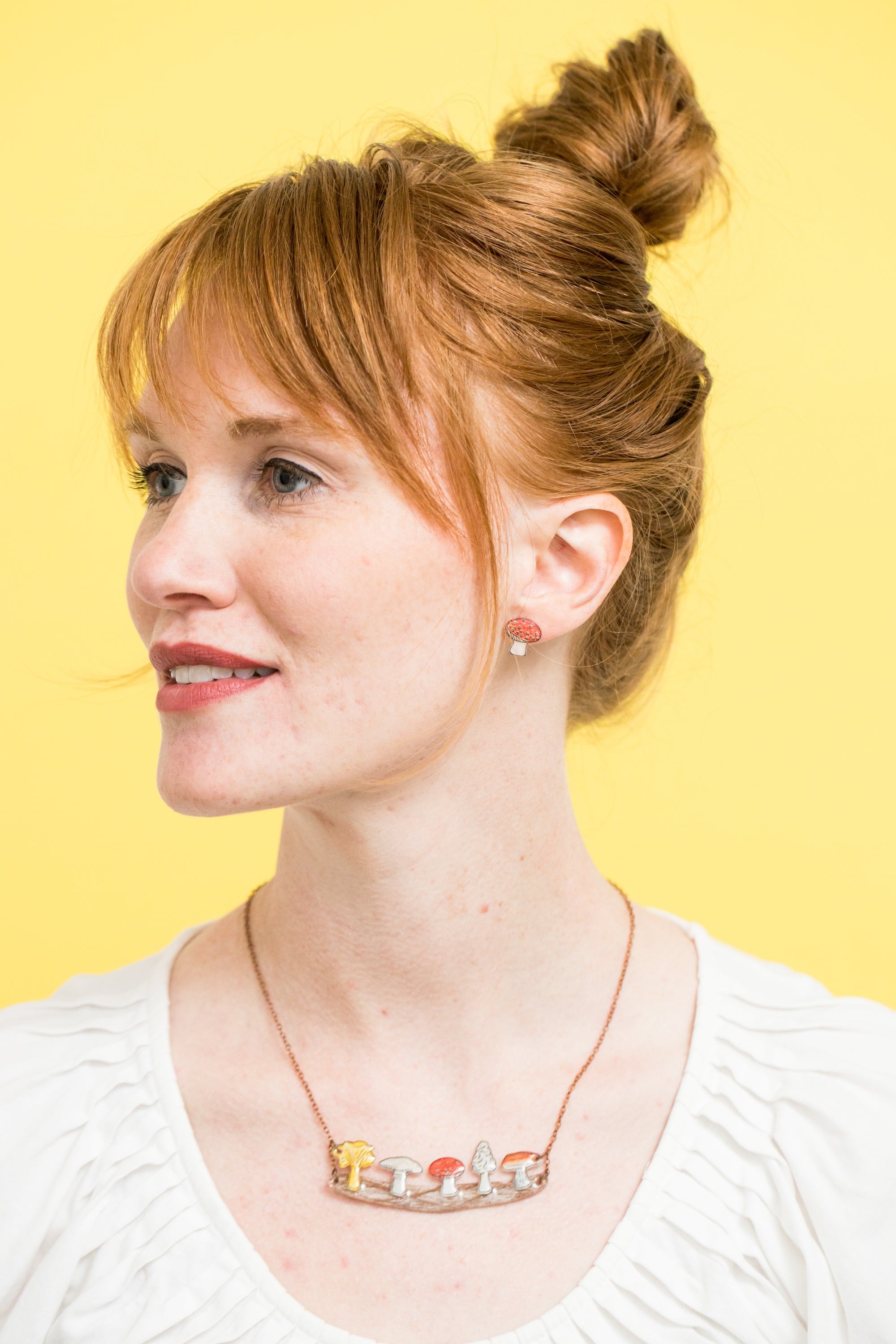 Woodland Mushrooms Statement Necklace