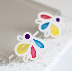 ISABELLA : Vintage-Inspired modern resin butterfly statement earrings