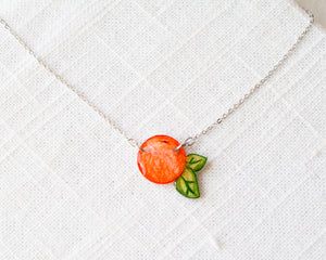 Orange/Clementine Fruit Pendant Necklace