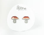 Load image into Gallery viewer, Porcini Mushroom Woodland Forest Stud Earrings
