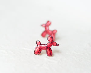 Red Balloon Dog Earrings