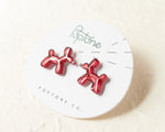 Load image into Gallery viewer, Red Balloon Dog Earrings
