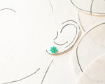 Load image into Gallery viewer, Petite Fleurs: Tiny Aqua Flower Stud Earrings
