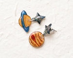 Load image into Gallery viewer, Jupiter and Saturn Planet Space Galaxy Earrings
