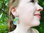 Load image into Gallery viewer, Koi Pond Japanese Garden Statement Earrings
