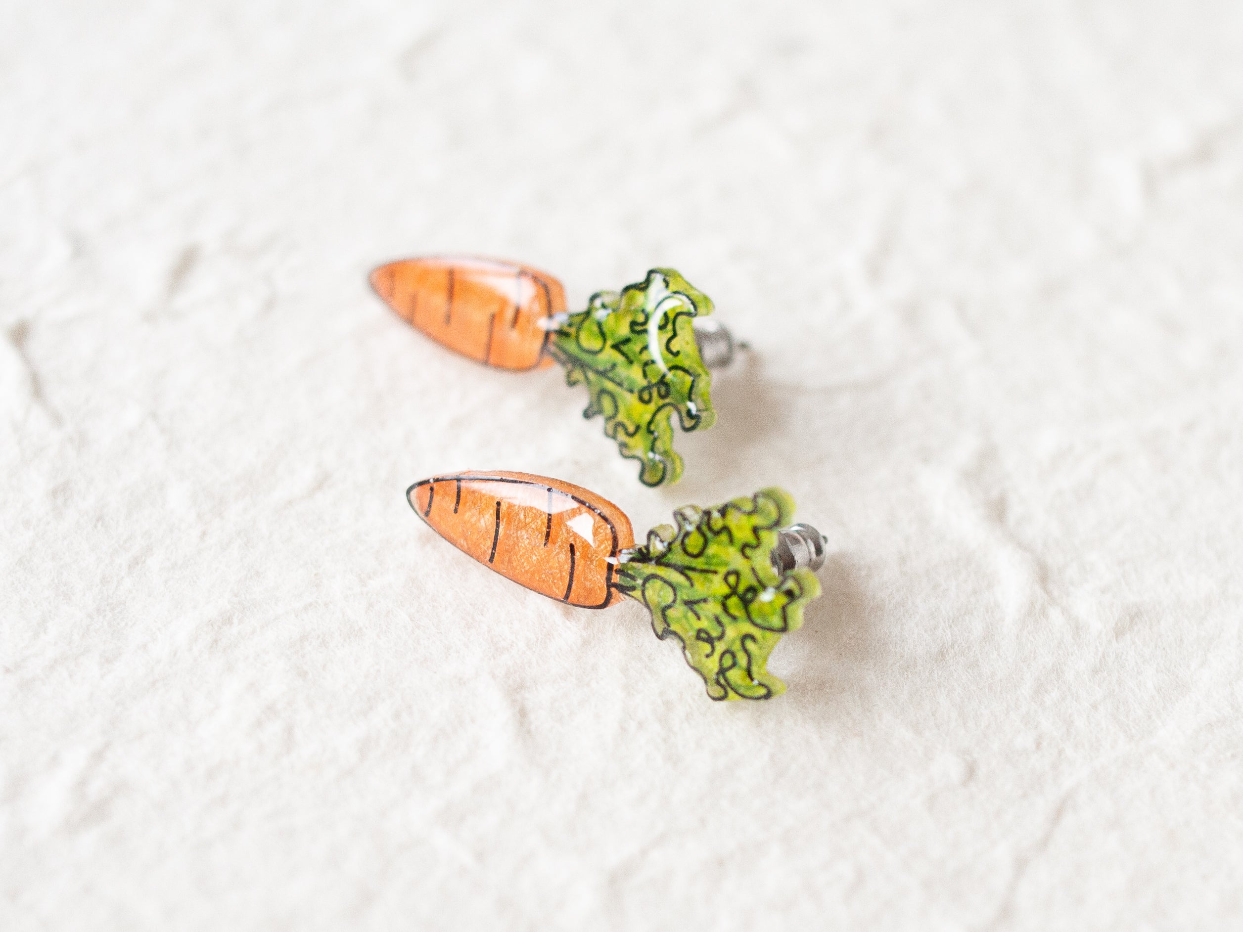 Carrot Vegetable Gardener Stud Earrings