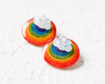 Load image into Gallery viewer, Rainbow &amp; Cloud Earrings / Rainbow Ear Jackets / Pride Earrings
