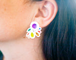 Load image into Gallery viewer, VIOLET : Vintage-Inspired floral contemporary statement earrings
