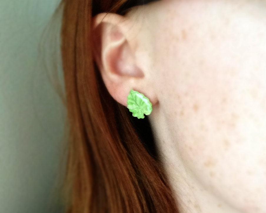 Tropical Leaf Stud Earrings