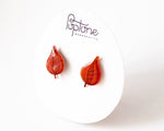 Load image into Gallery viewer, Red Leaf Stud Earrings
