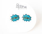 Load image into Gallery viewer, POW Comic Bubble Stud Earrings
