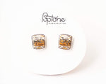 Load image into Gallery viewer, Whiskey Glass Stud Earrings
