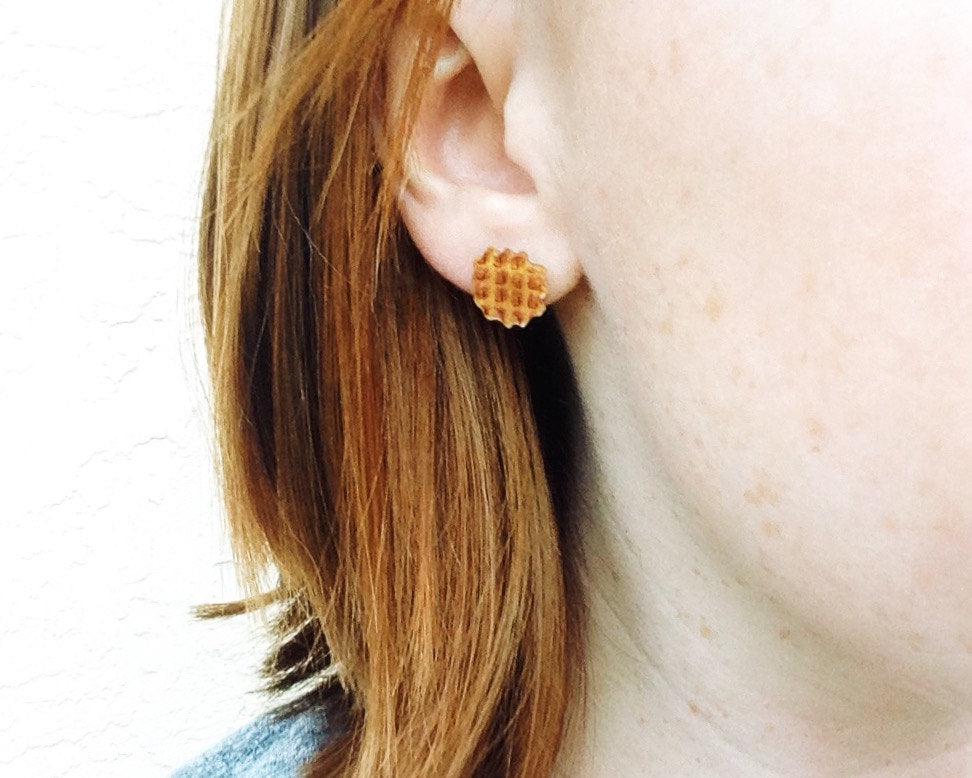 Waffle Stud Earrings