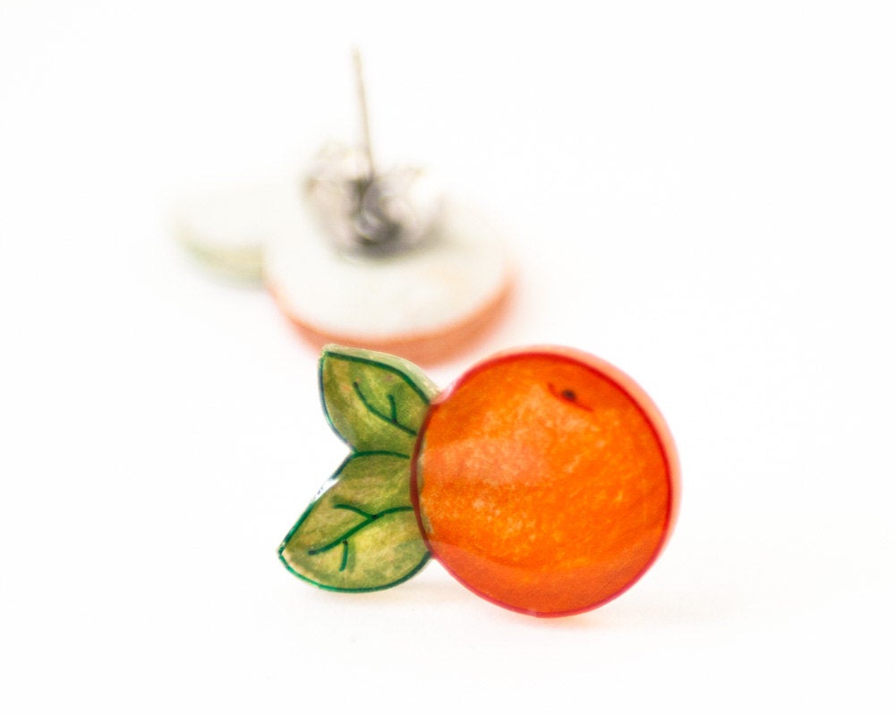 Orange Fruit / Clementine Stud Earrings