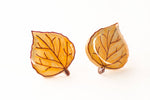 Load image into Gallery viewer, Yellow Aspen Leaf Stud Earrings
