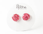 Load image into Gallery viewer, Pink Rose Stud Earrings
