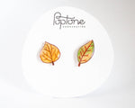 Load image into Gallery viewer, Autumn Leaf Mismatched Stud Earrings
