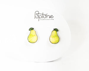 Pear Fruit Stud Earrings