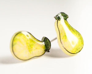 Pear Fruit Stud Earrings