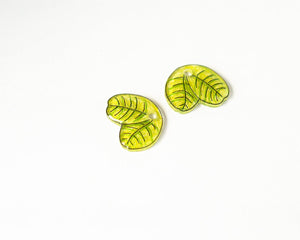 Blueberry Statement Stud Earrings with Leaf Ear Jackets
