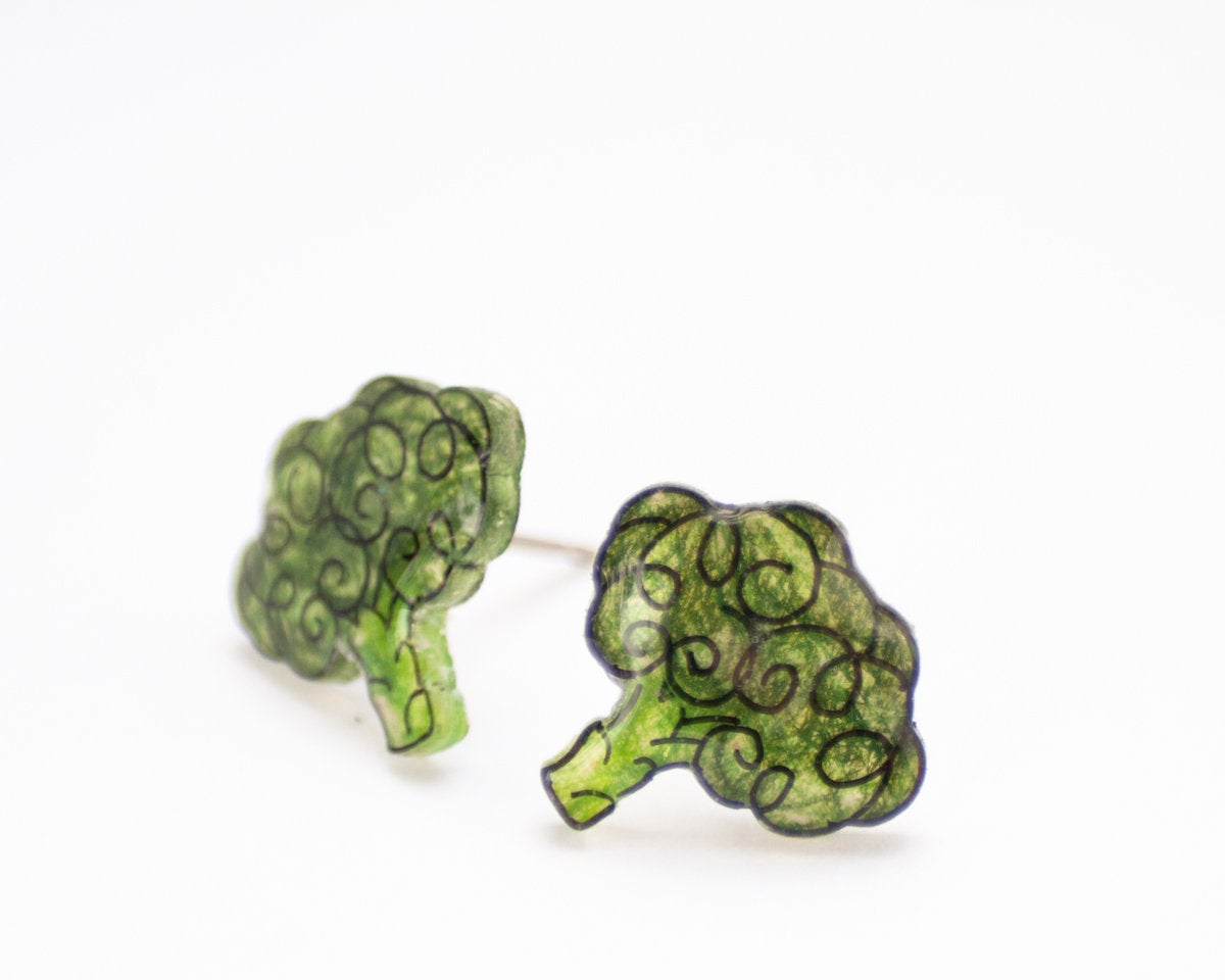 Broccoli Stud Earrings