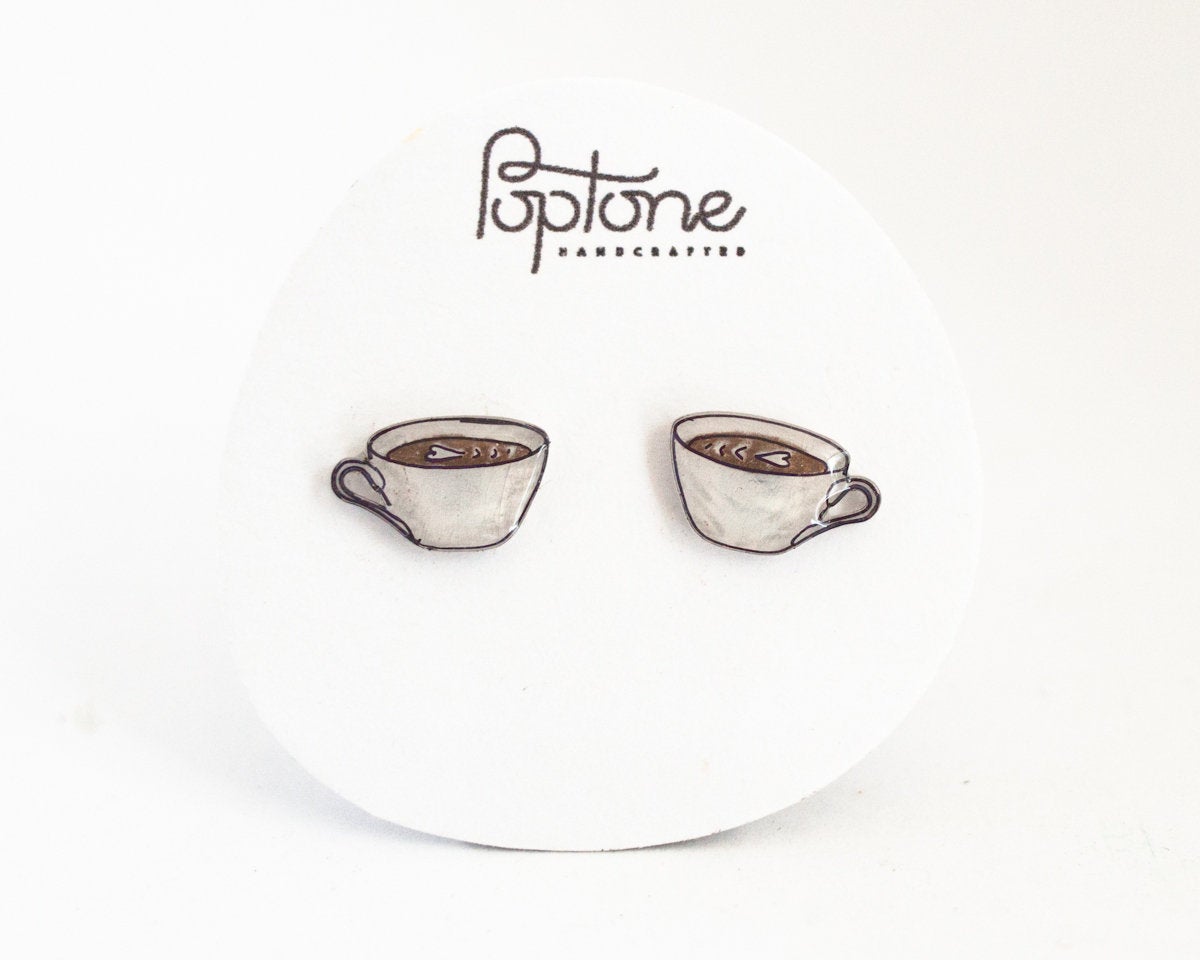 Coffee Latte Stud Earrings