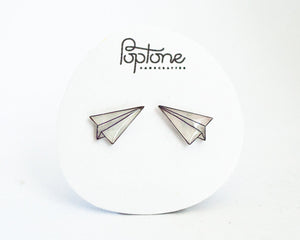 Paper Airplane Stud Earrings
