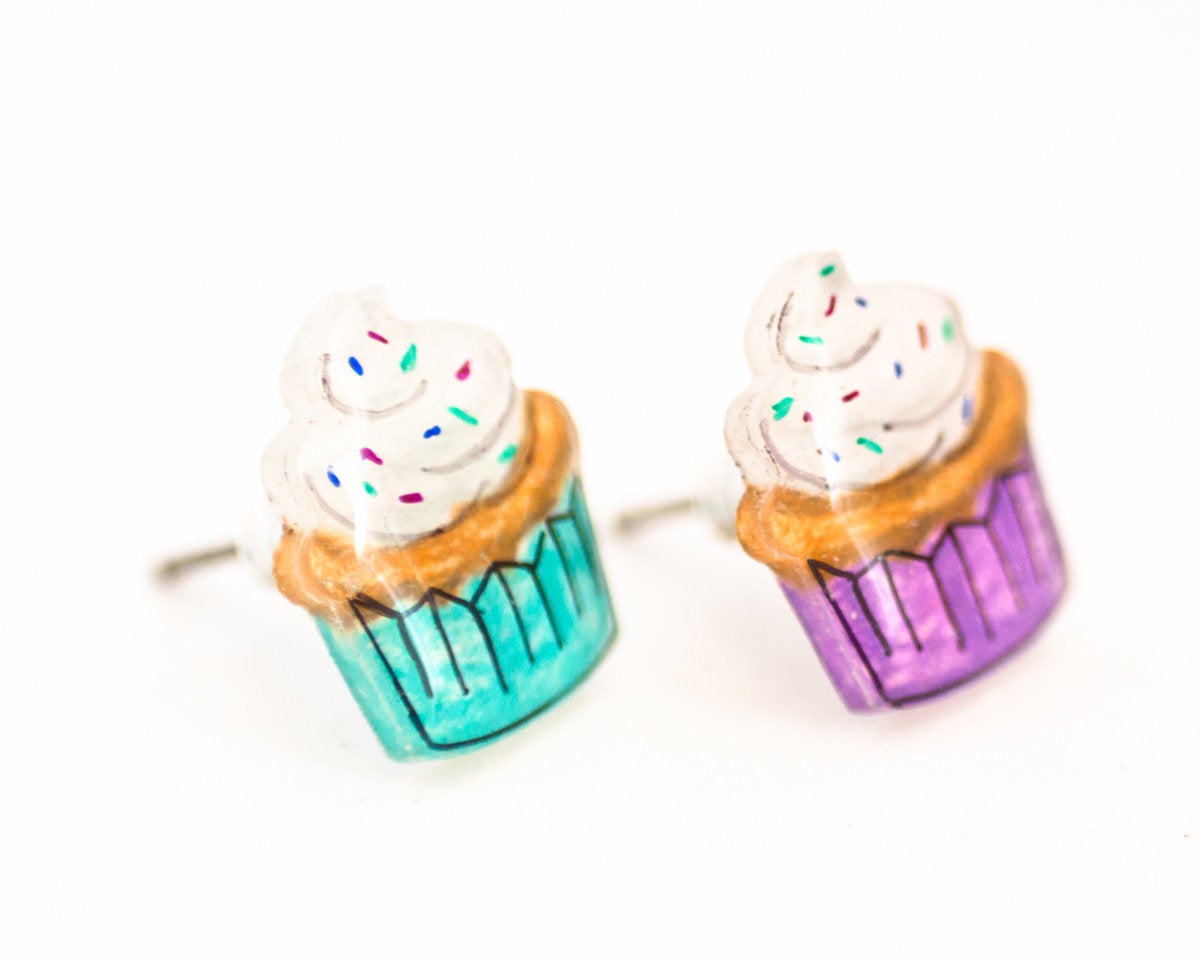 Cute Cupcake Stud Earrings