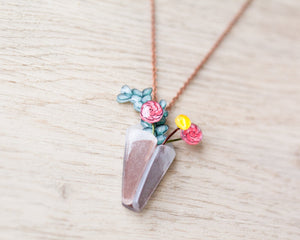 Flower Bouquet Vase Necklace